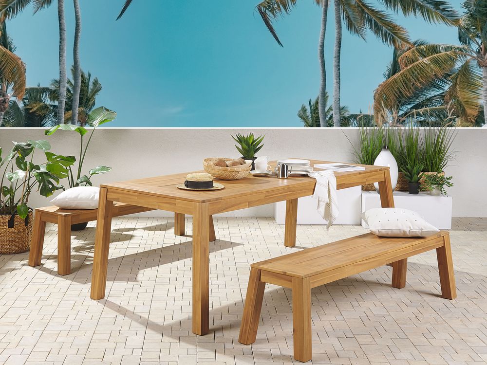 Vrtna miza LIVORNO 210 cm 90 cm Akacijev les Rjava