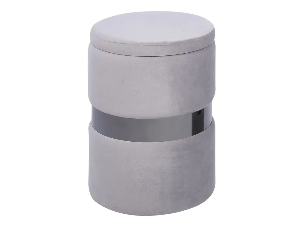 Set of 2 Storage Pouffes DORIS Velvet Light Grey_857772