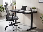 Schreibtisch elektrisch höhenverstellbar KENLY 120 cm 60 cm mit USB-Anschluss Schwarz_840252
