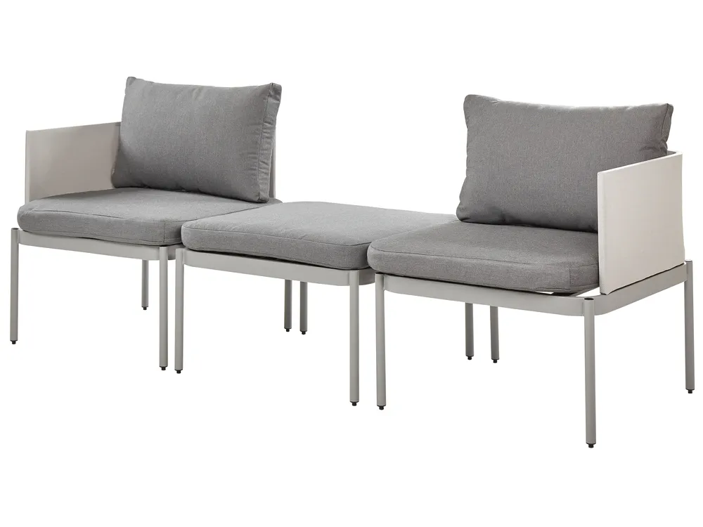 Lounge Set mit Tisch 2-Sitzer TERRACINA Metall Hellgrau_863610