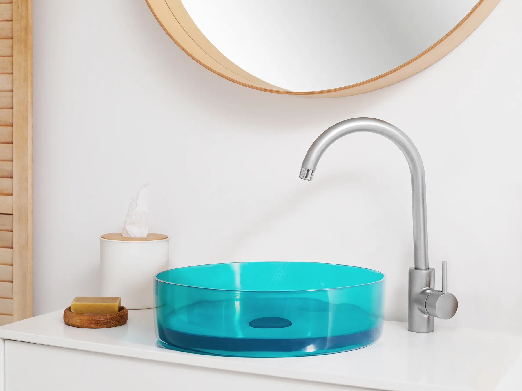 Aufsatzwaschbecken TOLOSA ⌀ 36 cm Mineralwerkstoff Türkis_891624