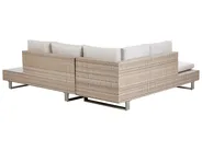 Garden Corner Sofa with Table 5 Seater LANCIANO PE Rattan Off-White Right Hand_930940