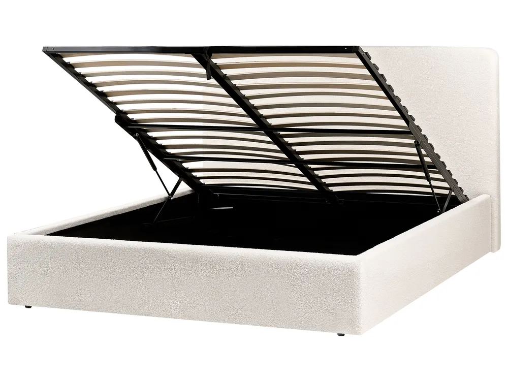 Ottoman Bed BRENON Boucle Off-White 160 x 200 cm (EU King Size)_980328