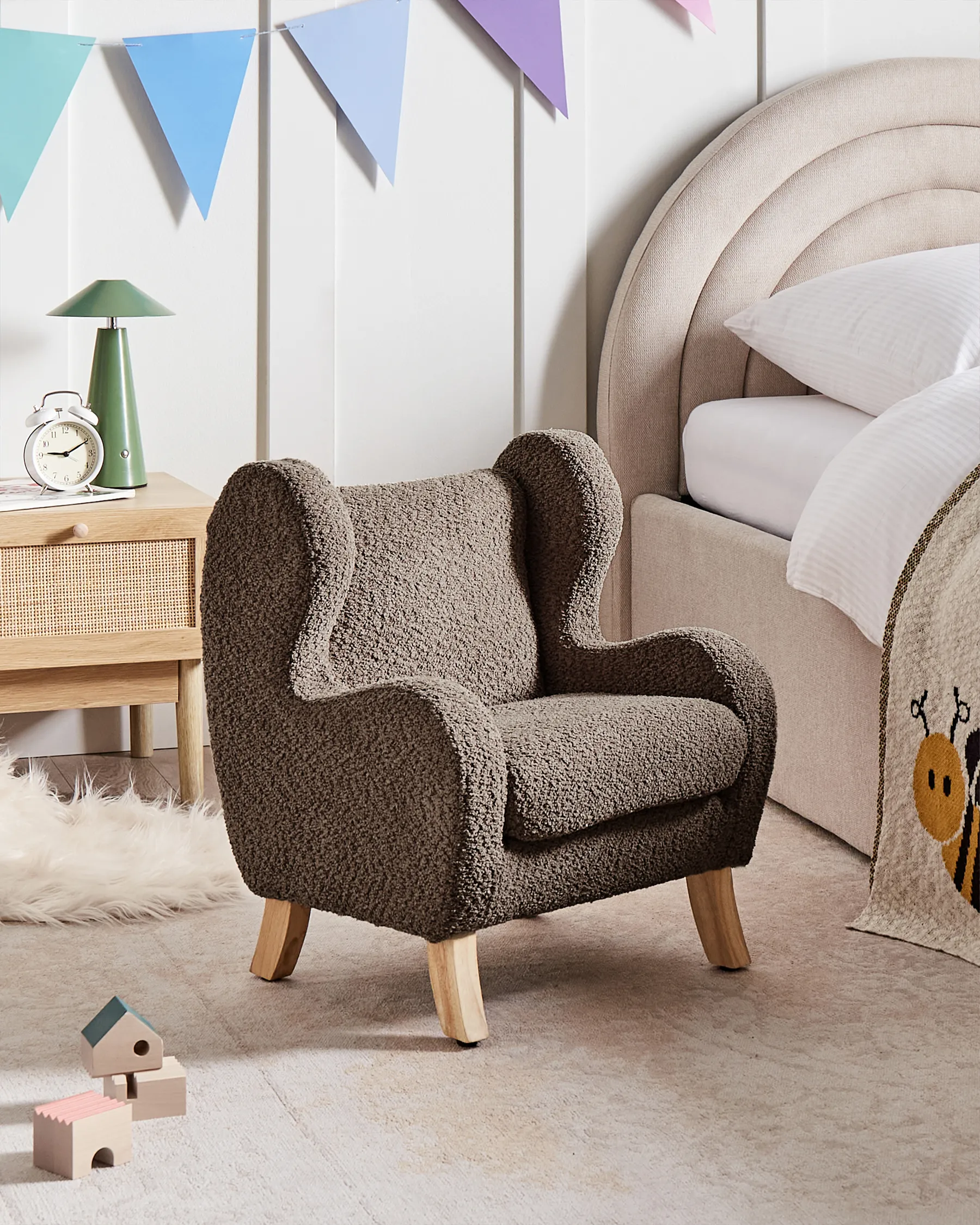 Kindersessel FARUM Bouclé Braun_1083019