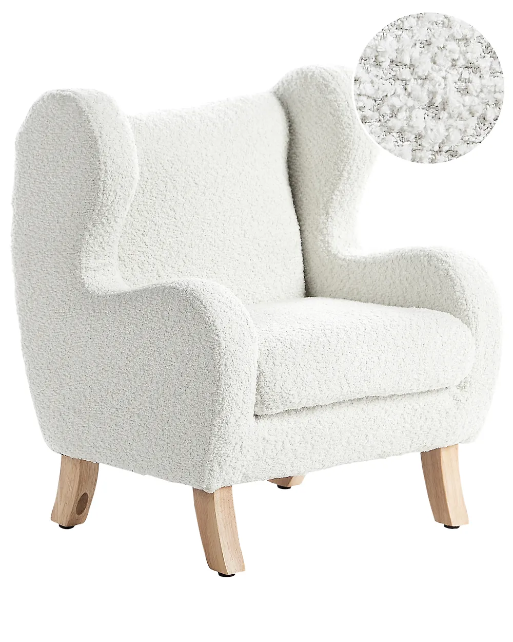 Kindersessel FARUM Bouclé Cremeweiß