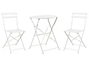 Bistro Set klappbar FIORI Metall Weiß_804825