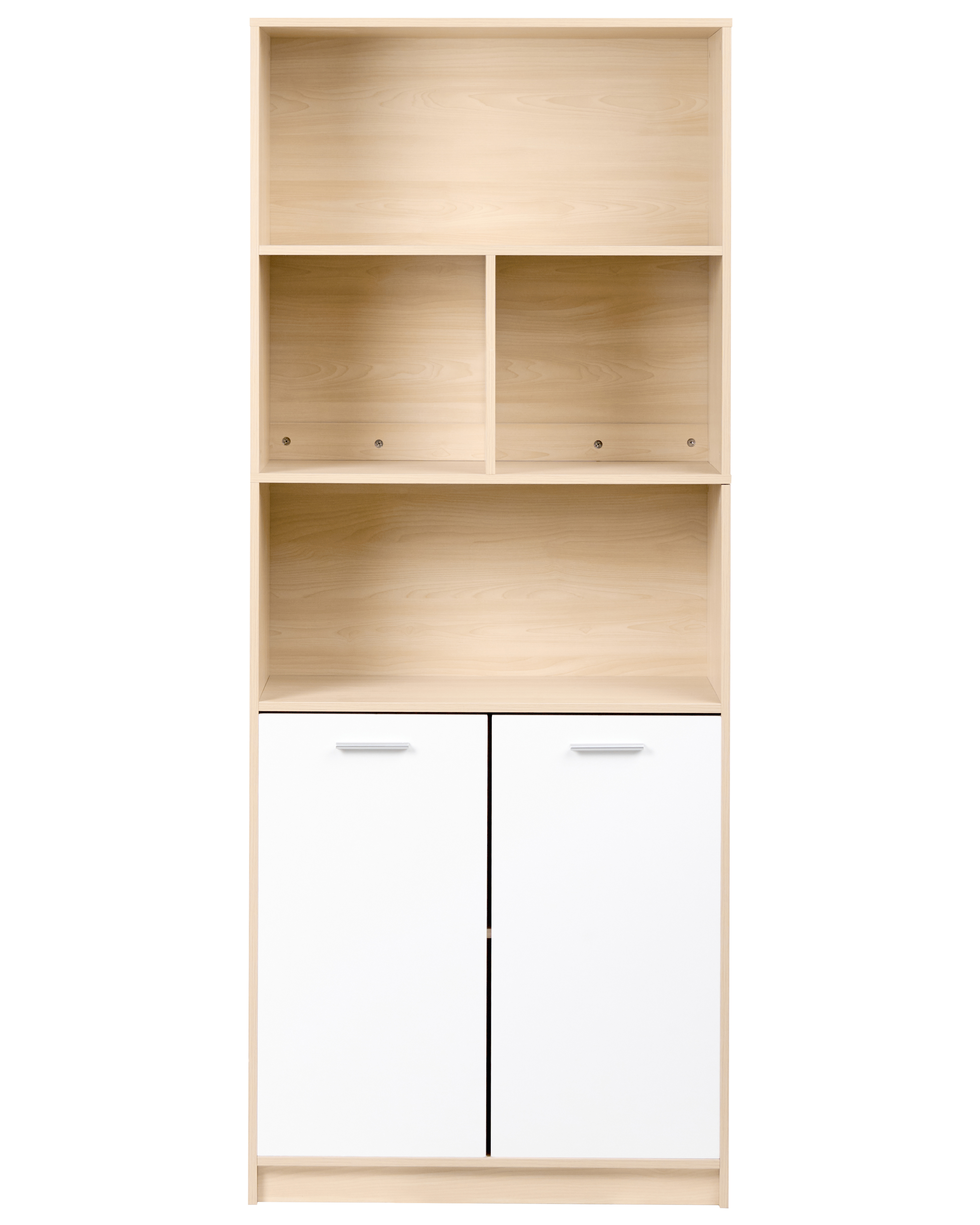 Bücherregal mit 2 Türen ZEHNA Hellbraun / Weiß_1033360