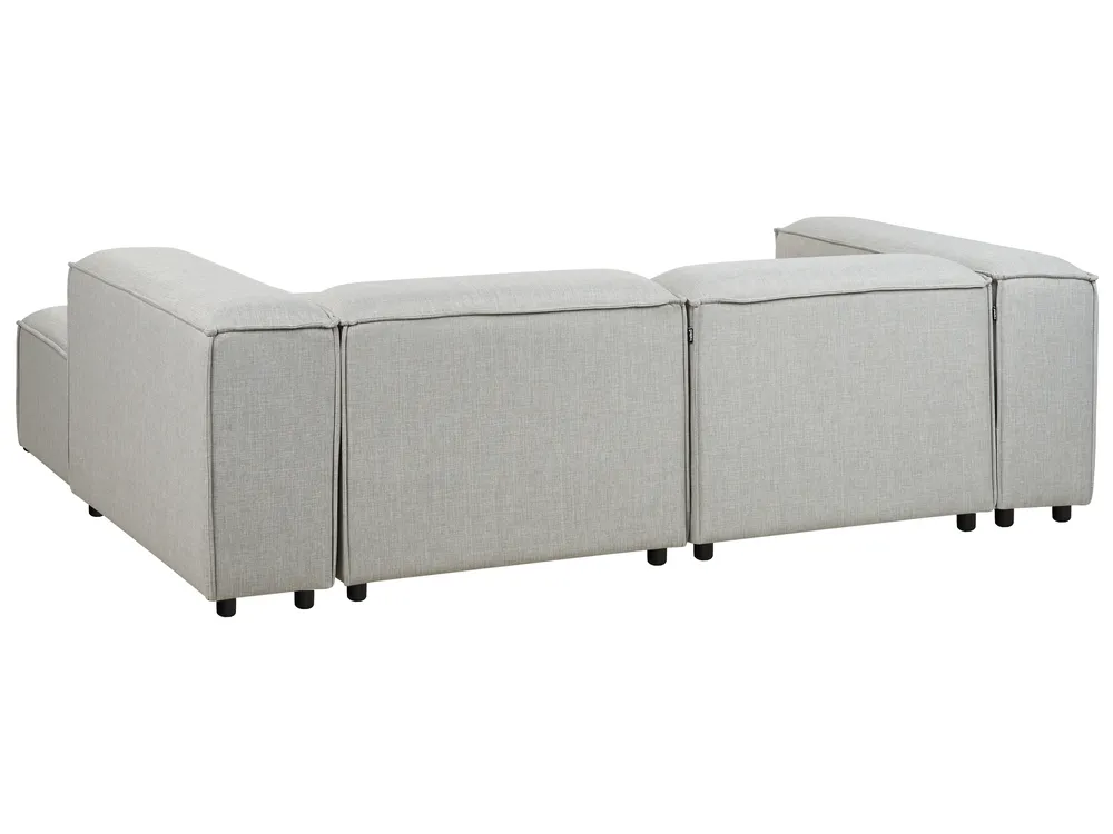 Modular Corner Sofa 2 Seater ARDAL with Ottoman Fabric Light Grey Left Hand_949540