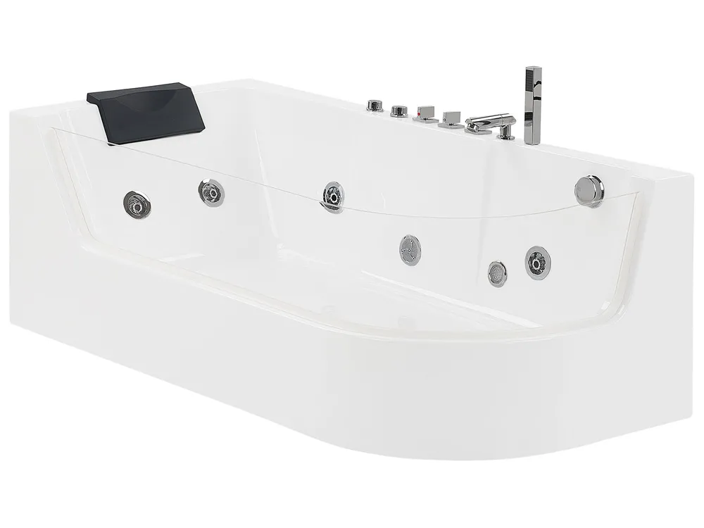 Whirlwanne Eckmodell mit LED ACUARIO 170 x 80 cm Weiß rechtsseitig_755864