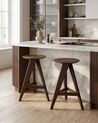 Set mit 2 Barhockern AROMA Holz Dunkelbraun