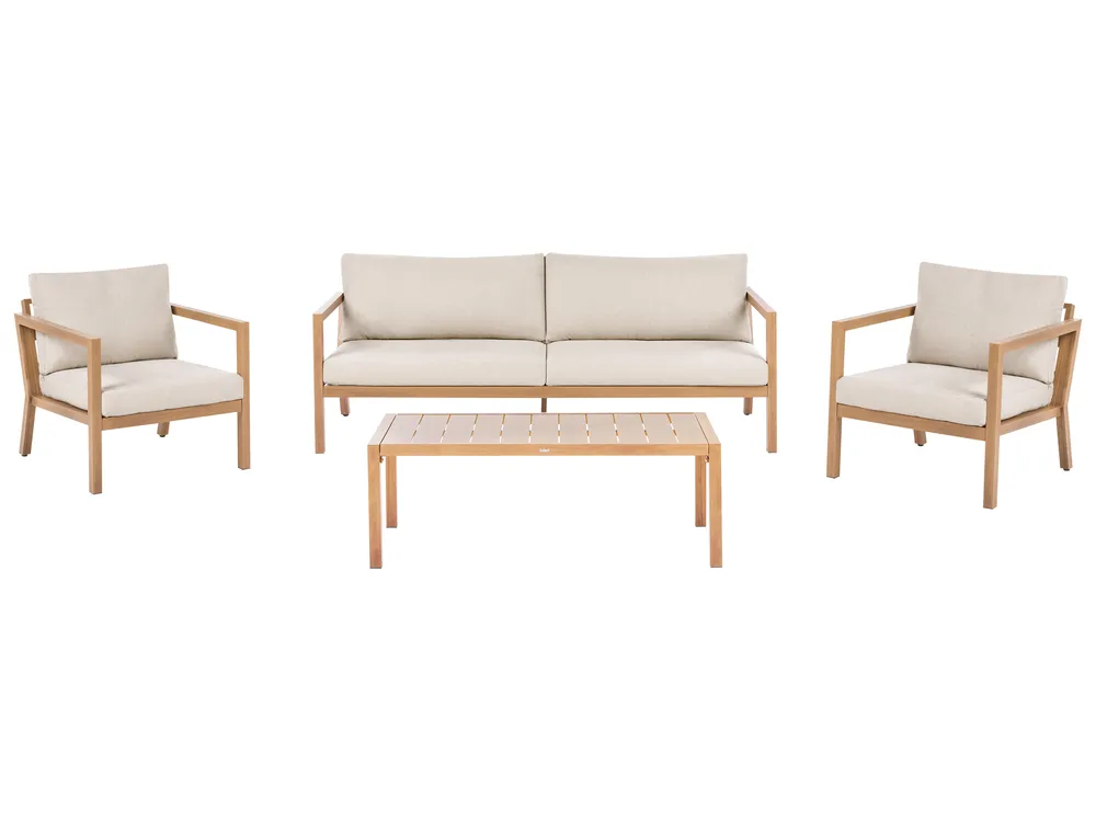 Lounge Set mit Tisch 5-Sitzer ONETA Metall Hellbraun