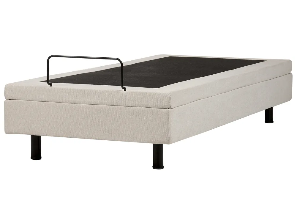 Verstellbares Bett ohne Kopfteil Stoff DUKE II 90 x 200 cm Hellbeige_952183