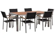 Gartenmöbel Set 6-Sitzer GROSSETO Eukalyptusholz Braun / Schwarz_768468