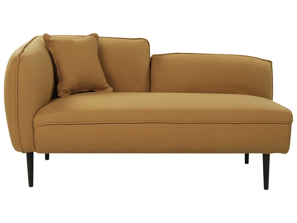 Linksseitige Chaiselongue CHEVANNES Bouclé Senfgelb_969896