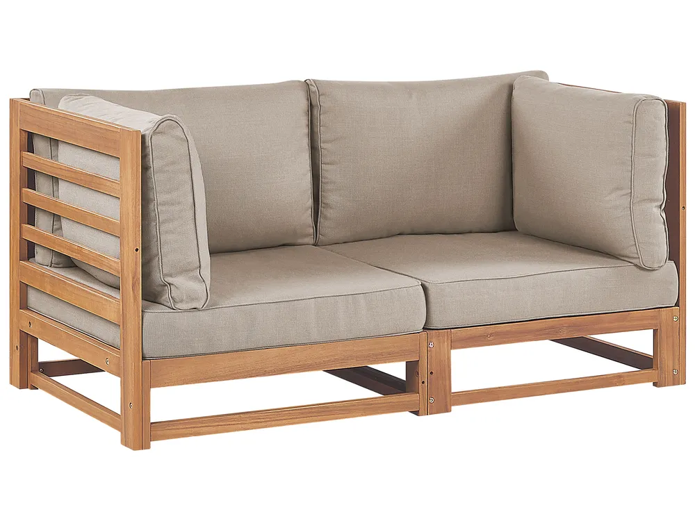 Gartensofa 2-Sitzer TRANI modular zertifiziertes Akazienholz Hellbraun
