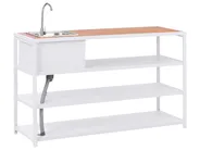 Outdoor-Küche mit Spüle AVETRANA Braun / Weiß Metall_987541