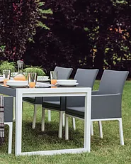 Set of 2 Garden Chairs with Cushions BACOLI Fabric Dark Grey_1155122