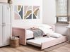 Ausziehbett Samtstoff LIBOURNE 90 x 200 cm Pastellrosa