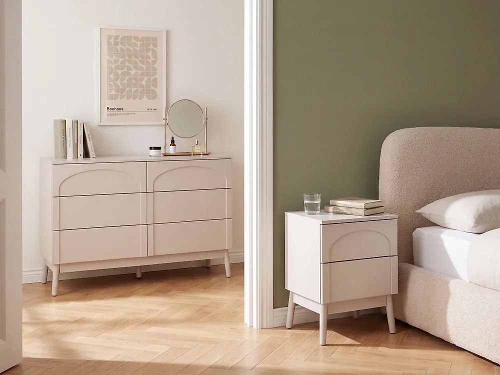 2 Drawer Bedside Table BOULIA Light Beige_1169120