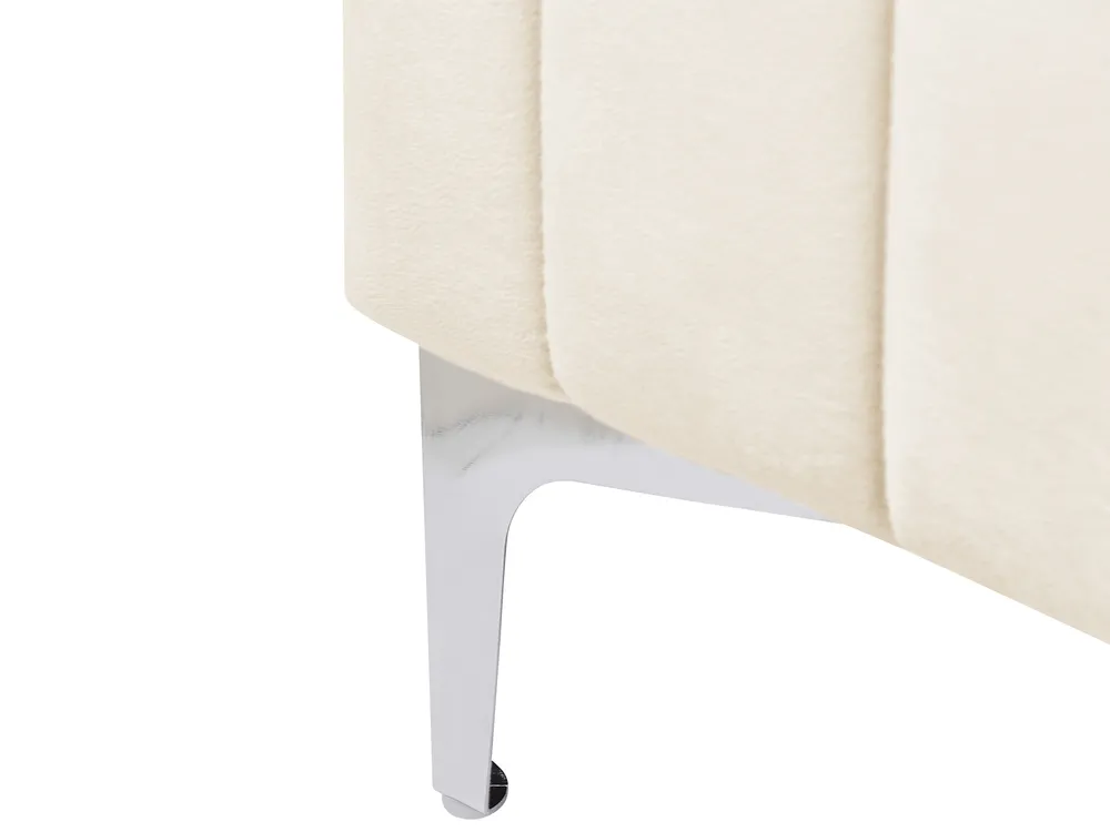 Bed Velvet LUNAN 140 x 200 cm (EU Double) Light Beige_929260