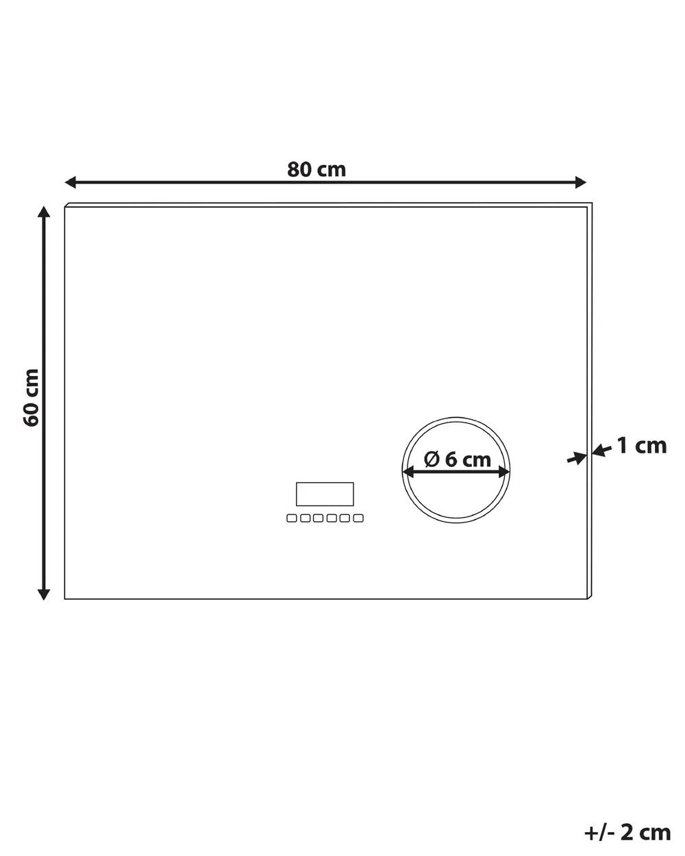 LED-Badezimmer-Spiegel MONTARON 80 cm 60 cm Silber_932230