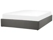 Bett mit Stauraum ohne Kopfteil DINAN Stoff Dunkelgrau 160 x 200 cm_721441