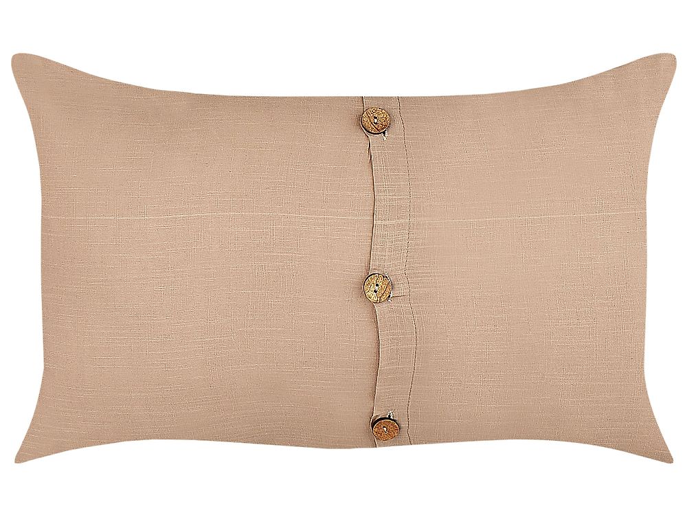 Lot de 2 coussins décoratifs BANORI 30 x 50 cm Lin Beige Unicolore
