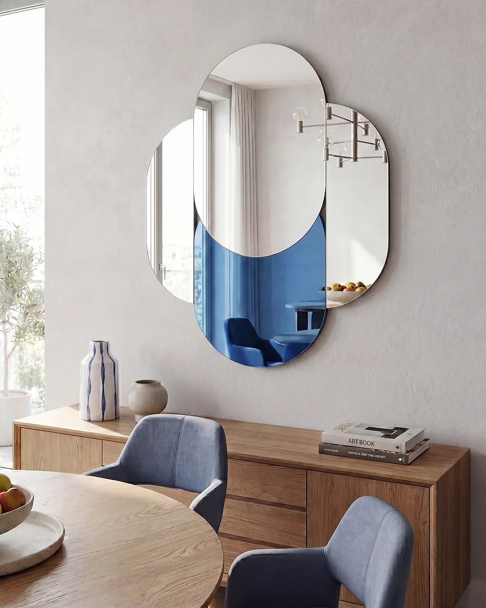 Wall Mirror CHAILLON 60 cm 80 cm Blue_1183626