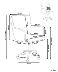 Desk Chair ALPINE Faux Fur Grey_1006604