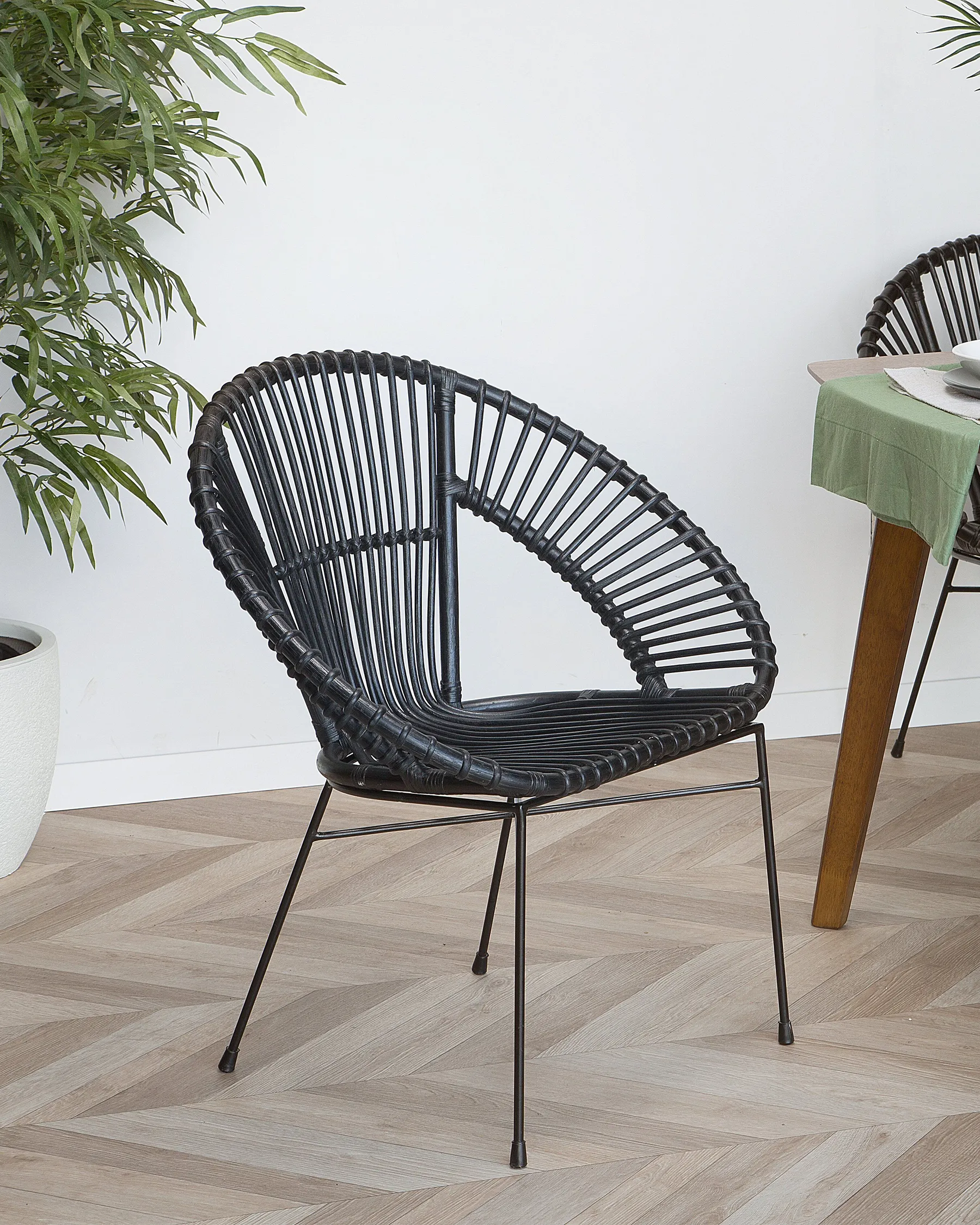 Esszimmerstuhl SARITA Rattan Schwarz_734869