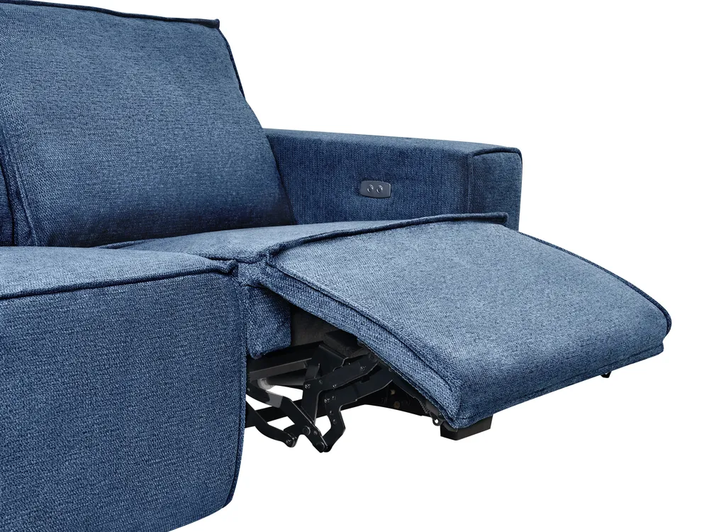 Electric Recliner Sofa 2 Seater NUKARI Fabric Blue_999332
