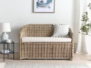 Garden Bench with Cushion SUSUA 141 cm Rattan Natural_957480