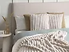 Dekokissen 2er Set RAKYA 45 x 45 cm Webpelz Hellbeige Streifenmuster