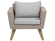Lounge Set mit Tisch 4-Sitzer VITTORIA Polyrattan Grau_744950