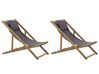 Set mit 2 klappbaren Liegestühlen AVELLINO mit Ersatzstoffen Akazienholz Dunkelbraun