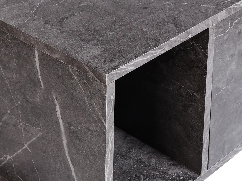 Wall Mounted Vanity Unit CASCAVEL 80 cm Black Marble_984074