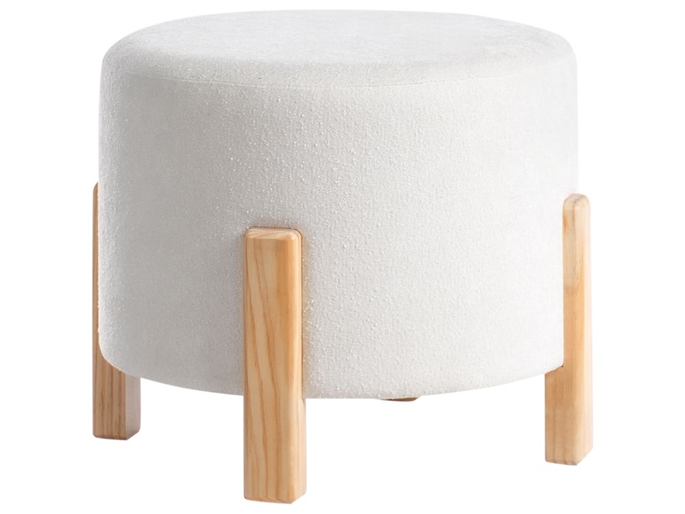 Pouf TERRY Chenillegewebe Cremeweiß
