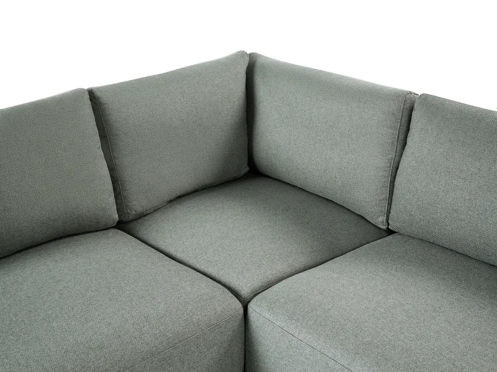 Modular Corner Sofa 5 Seater MESNALI Fabric Green Right Hand_1046672
