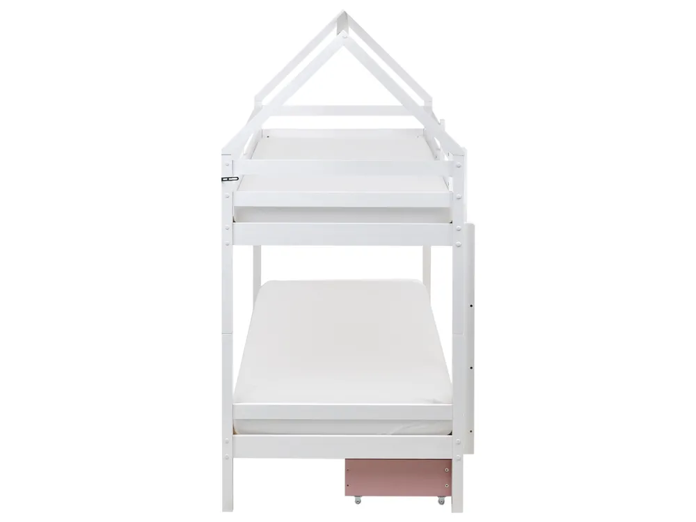 Bunk Bed with Drawers TERNAS Pine Wood Pink 90 x 200 cm (EU Single)_988859
