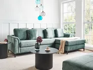 Ecksofa 4-Sitzer OSLO Samtstoff Blaugrün linksseitig_964389