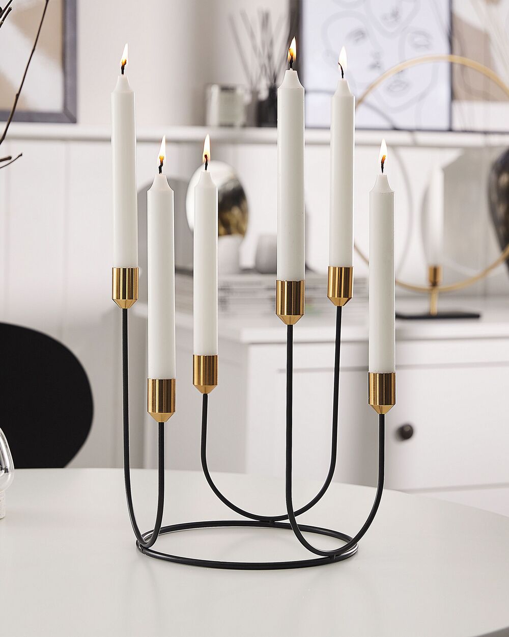 Candle Holder PANAY 25 cm Metal Black