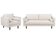 Sofa Set 4-Sitzer NURMO Stoff Hellbeige_896165