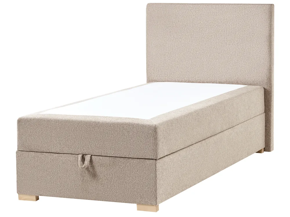 Divan Bed with Storage MAJOR Fabric Taupe 90 x 200 cm (EU Single)_1028089