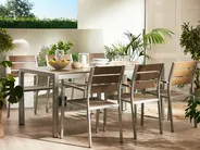 Gartentisch VERNIO 180 cm 90 cm Metall Braun_775138