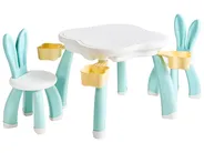 Kids Table with Chairs BUNYAN White/ Blue_1124341
