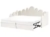 Ausziehbett Samtstoff POLIGNAC 90 x 200 cm Hellbeige