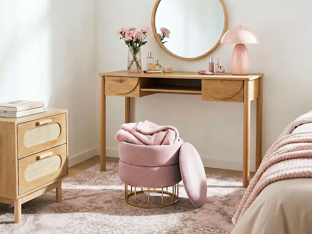 Storage Pouffe ELGIN Velvet Pink_1177792