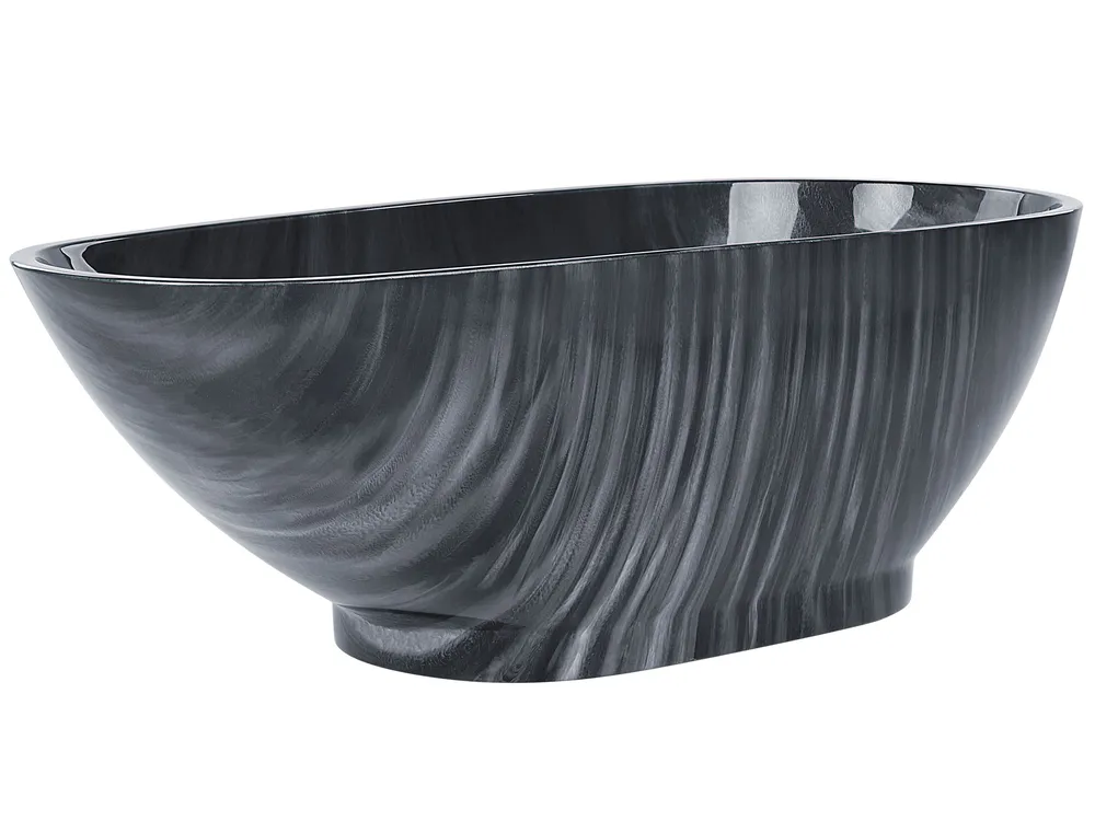 Freistehende Badewanne RIOJA 170 x 80 cm Schwarzer Marmor_809416