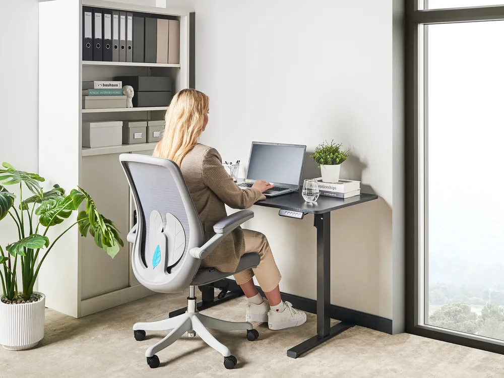Schreibtisch elektrisch höhenverstellbar TAVARES 120 cm 60 cm Schwarz_975779
