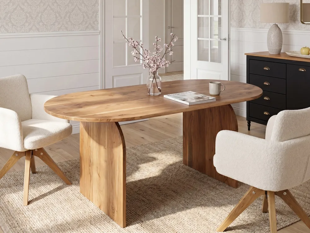 Esstisch SKYE Braun 90 cm 180 cm Akazienholz